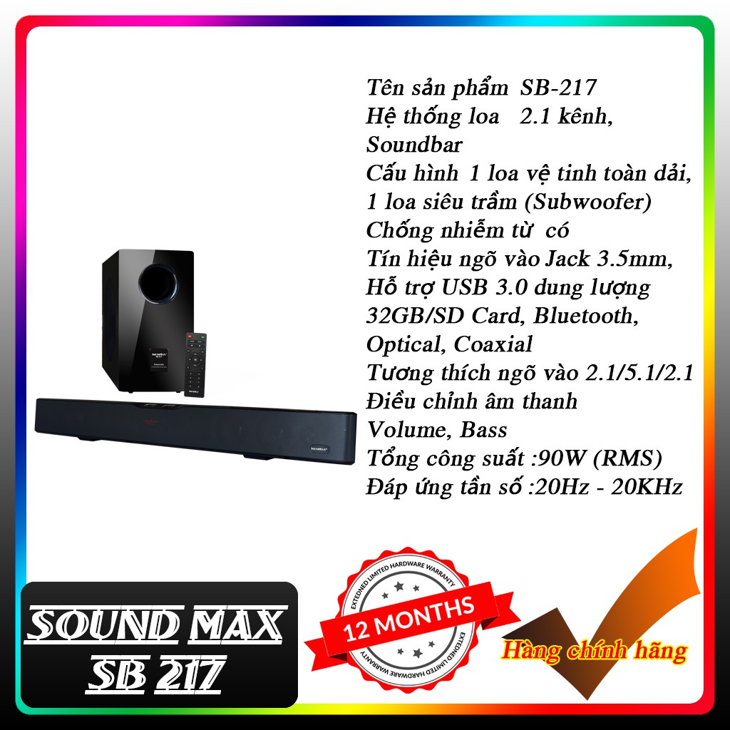 Loa Soundbar Soundmax SB 217 (hàng chính hãng)