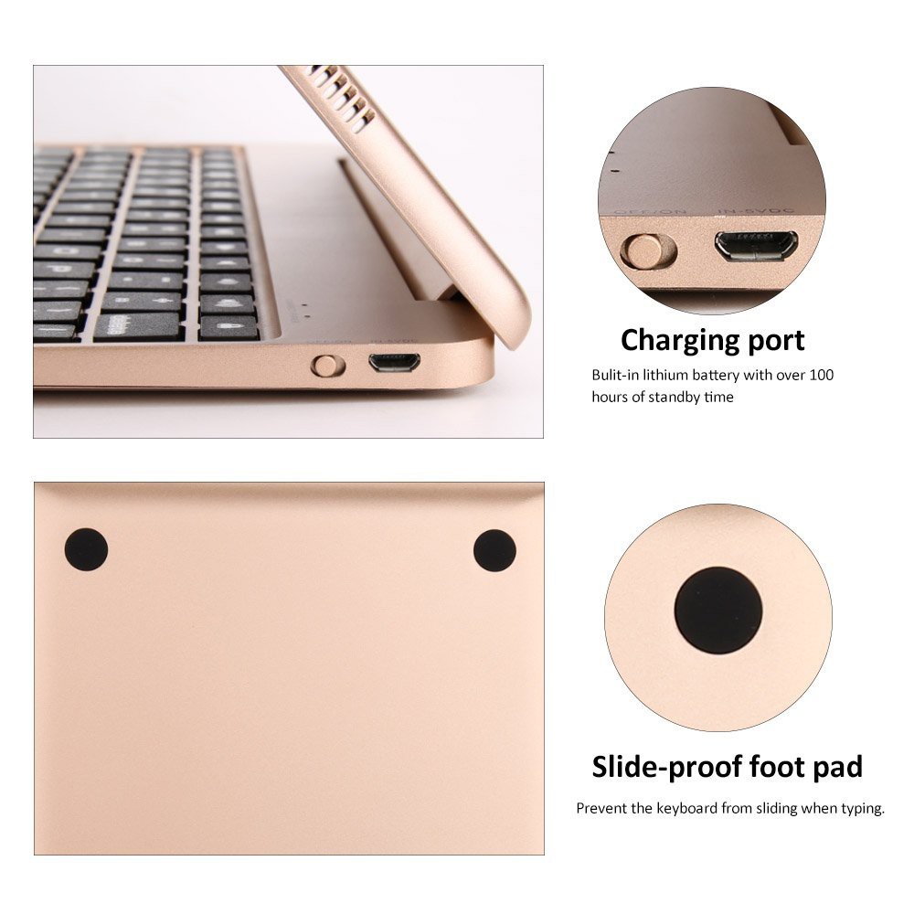 Bao da kiêm bàn phím Bluetooth iPad Pro 9.7 (Gold)