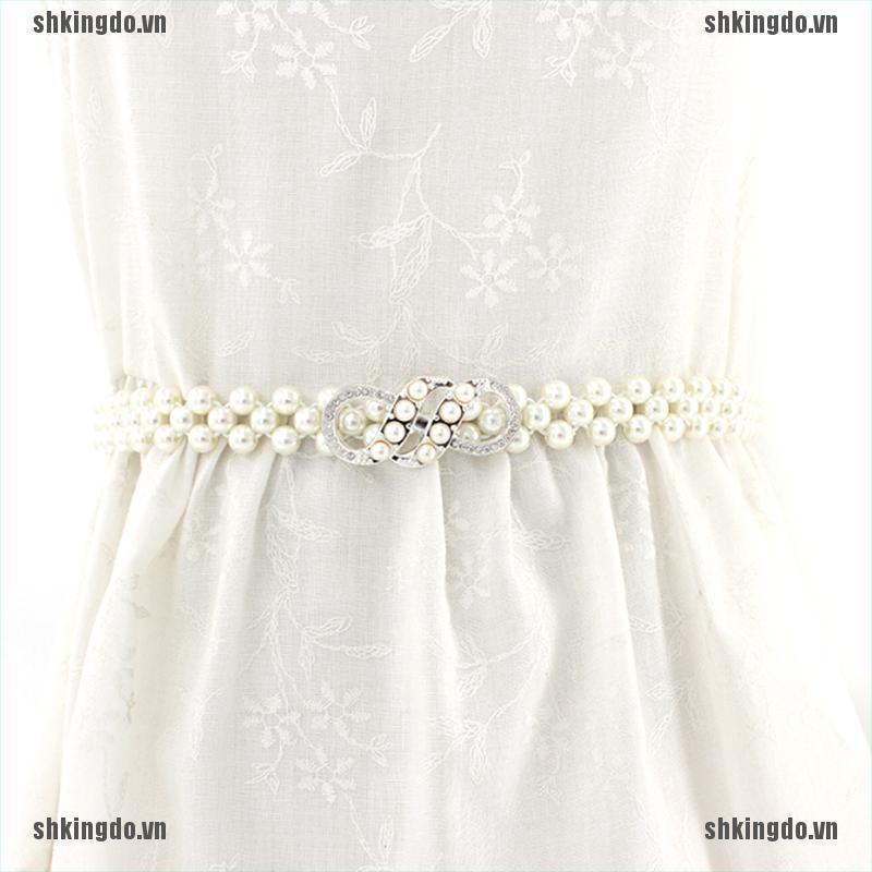 Thắt Lưng Đính Ngọc Trai Nhân Tạo Phong Cách Thanh Lịch Cho Phụ Nữ