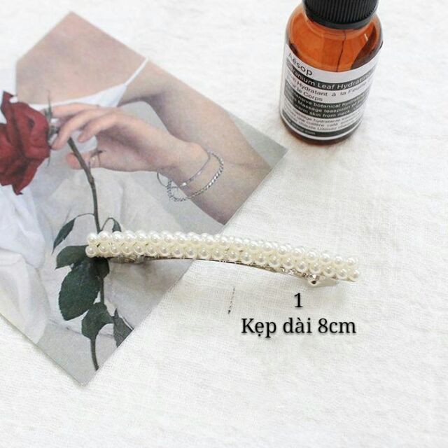 Kẹp Tóc Đính Hạt Giả Ngọc Trai Hot Girl