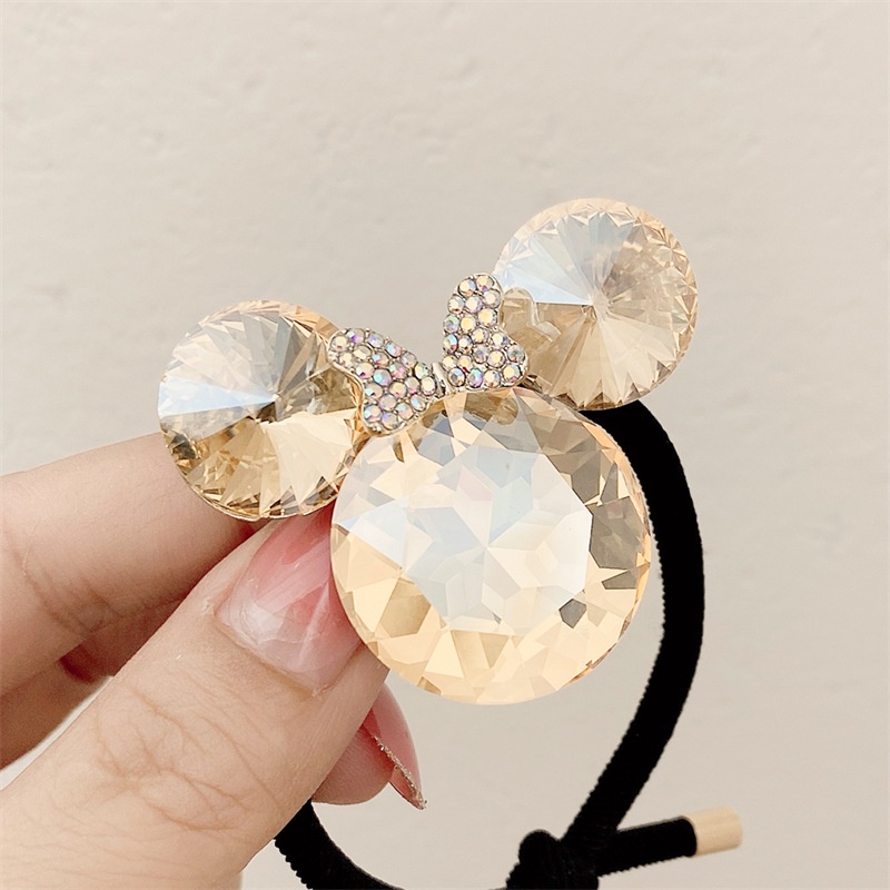 Dây Thun Cột Tóc Đính Đá Pha Lê Hình Chuột Mickey Dễ Thương