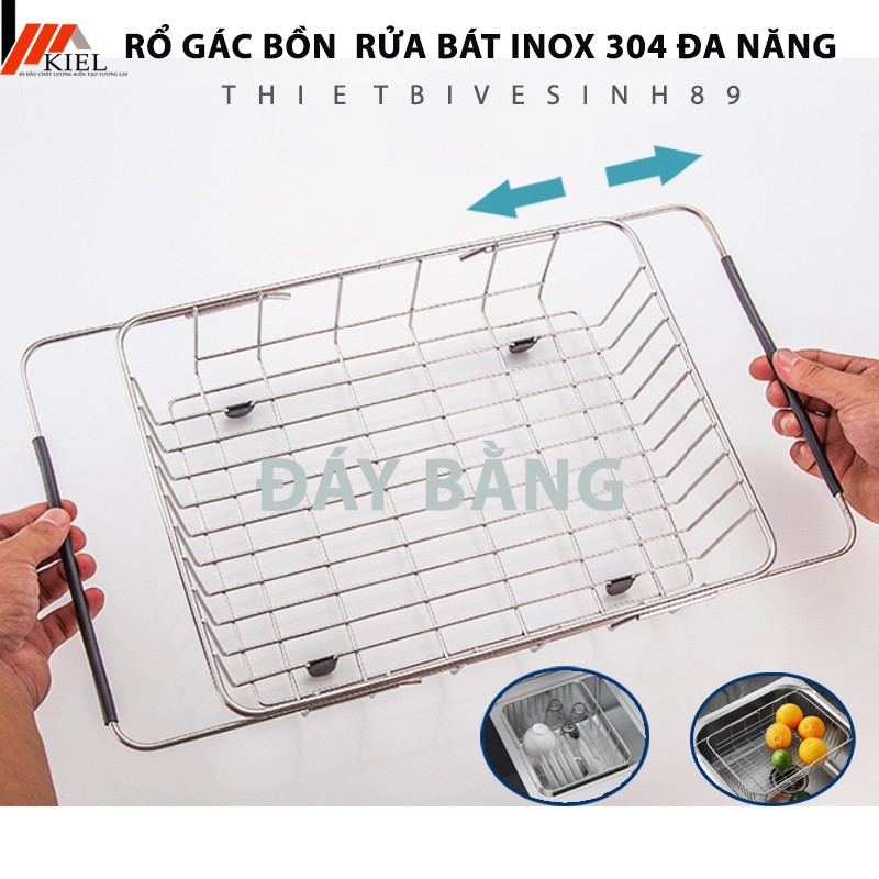 Khay Inox 304 đựng đĩa chén trái cây gác lên bồn rửa chén size lớn tùy chỉnh kích thước