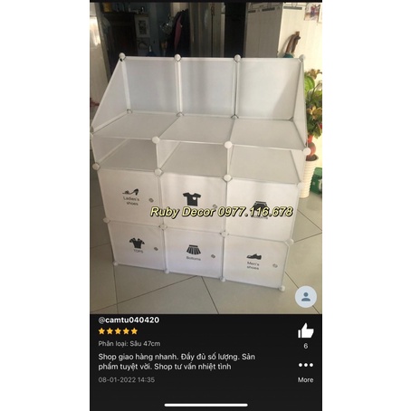 Tủ nhựa đựng quần áo LẮP GHÉP ĐA NĂNG ĐỂ ĐỒ CHO BÉ  6 Ô TO + 3 Ô NHỎ + 3 KỆ GÓC GIÁ RẺ