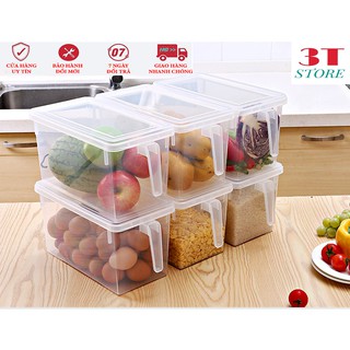 Hộp bảo quản thức ăn tủ lạnh có nắp đậy và tay cầm chắc chắn