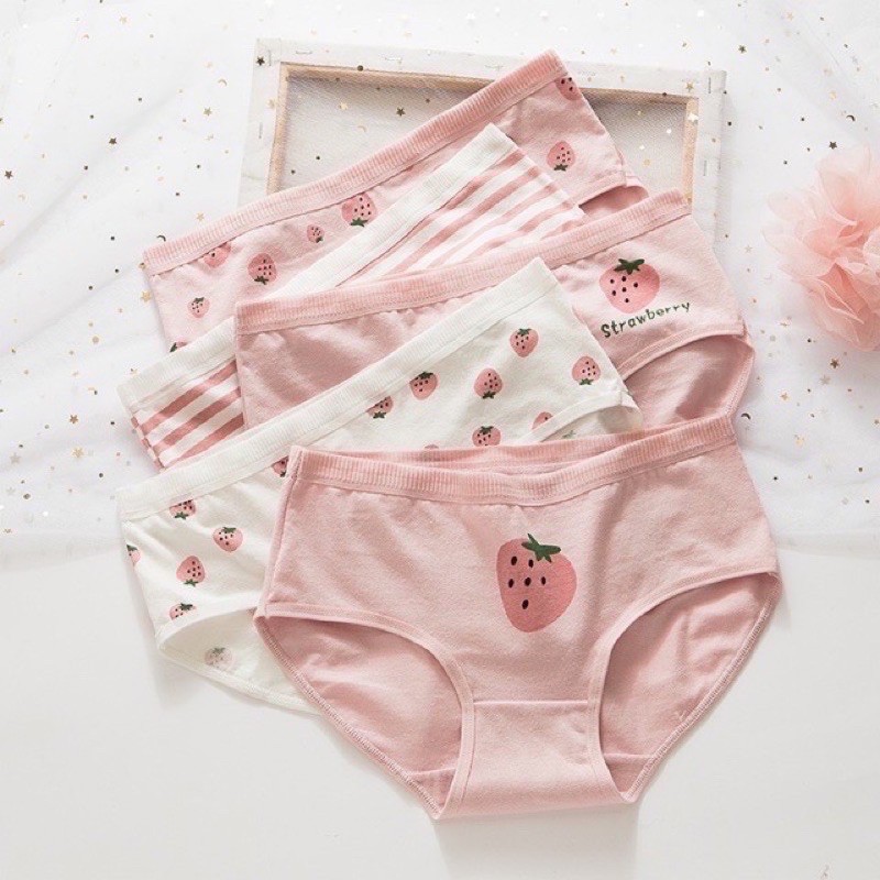 COMBO 10 QUẦN LÓT COTTON HOA QUẢ