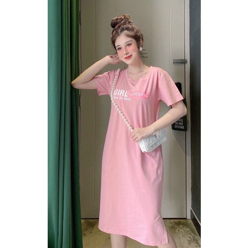 Đầm THUN THÁI in - xẻ tà (bao chất đẹp) | BigBuy360 - bigbuy360.vn