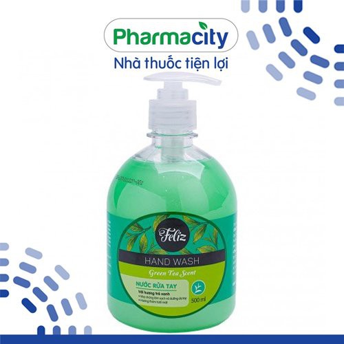 Nước Rửa Tay Pharmacity Hương Trà Xanh Feliz, Hương Hoa Oải Hương (500ml)