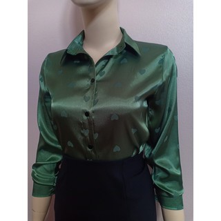 Áo sơ mi nữ lụa tằm họa tiết ( ảnh thật)