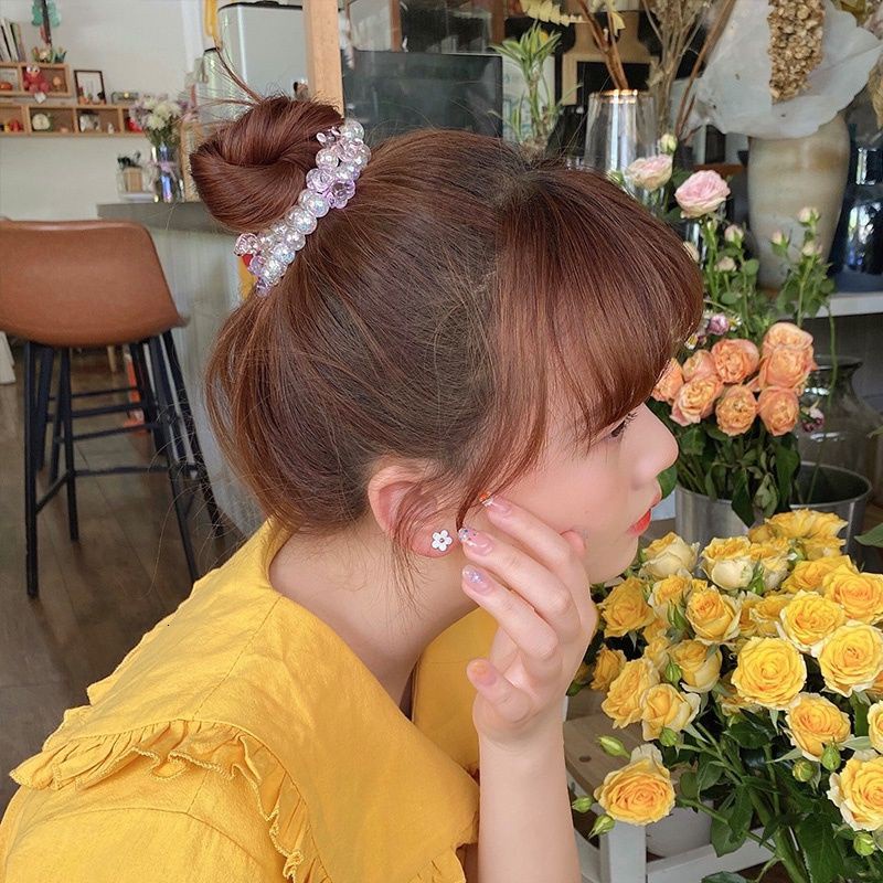 Vòng đeo tay đính hạt pha lê hình gấu dễ thương phong cách Hàn Quốc thời trang mùa hè cho nữ