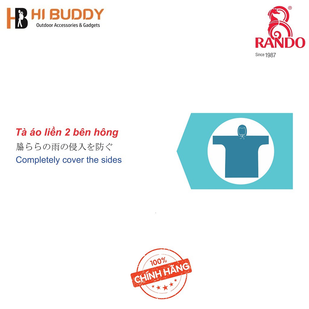 Áo Mưa Rando Bisur Zipper | Dễ Dàng Mặc Vào, Thuận Tiên Di Chuyển | hibushop