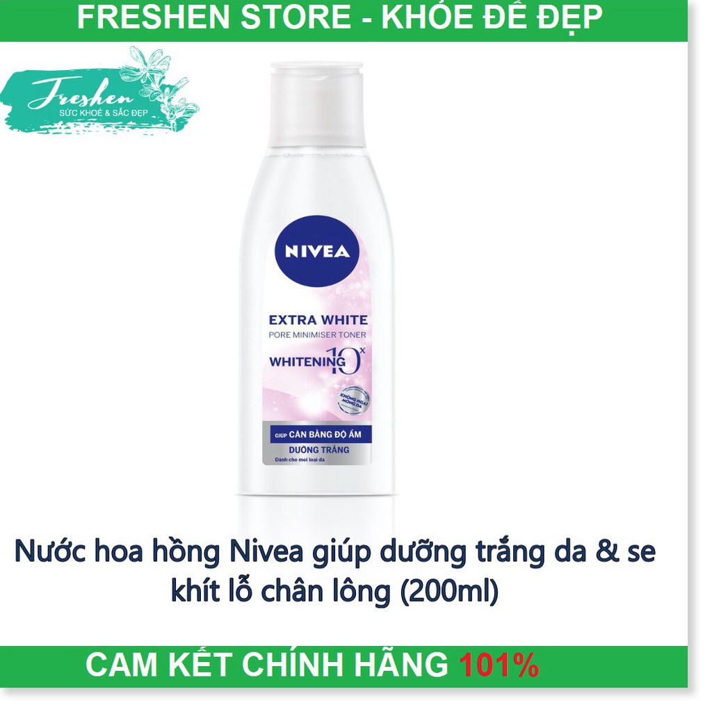 Nước hoa hồng Nivea giúp dưỡng trắng da & se khít lỗ chân lông (200ml)