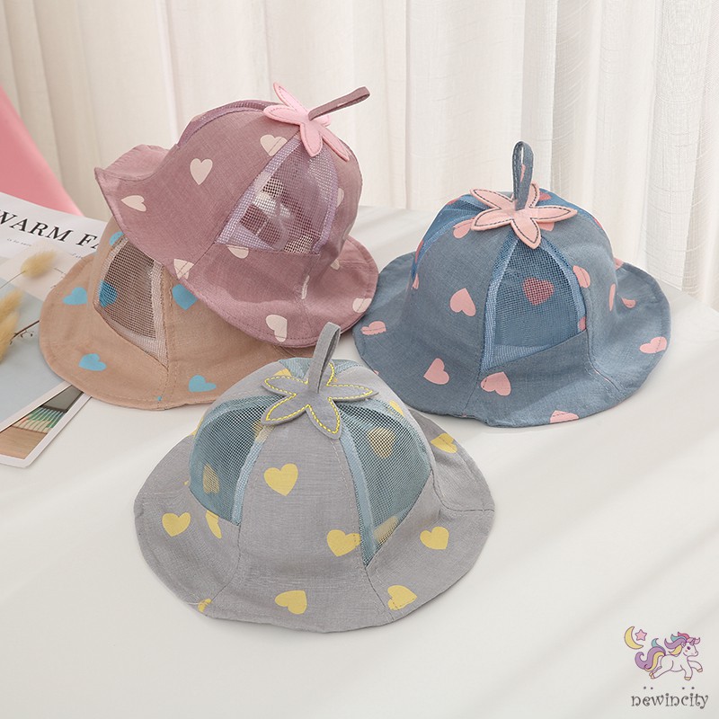 Mũ In Hình Trái Tim Xinh Xắn Cho Bé