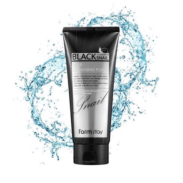 Sữa Rửa Mặt Tinh Chất Ốc Sên Đen Farmstay Black Snail Deep Cleansing Foam 180ml