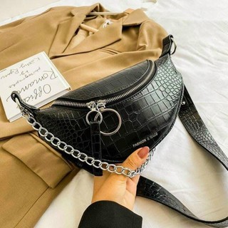 Túi bao tử đeo chéo xích da cao cấp hottrend monbags