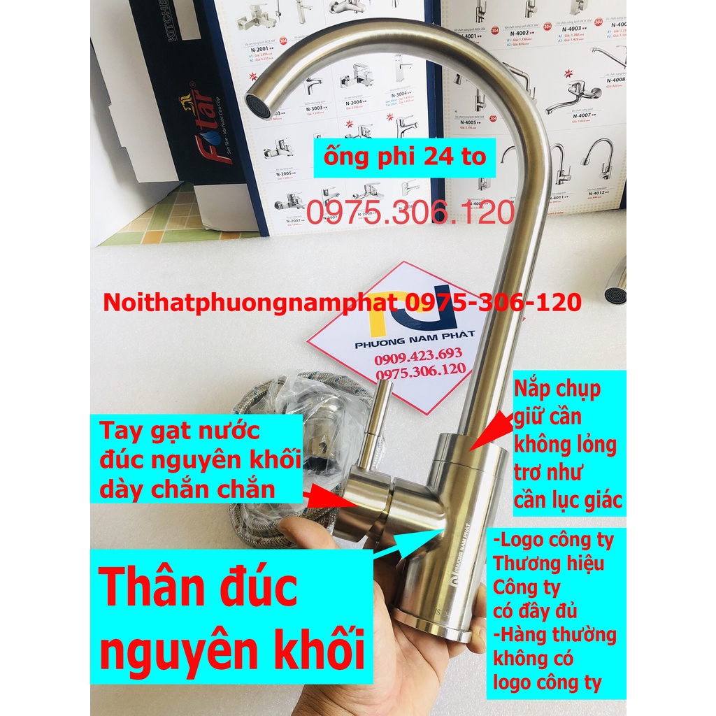 [LOẠI 1-HÀNG ĐÚC] Vòi Rửa Chén Bát Nóng Lạnh INOX 304 N4002 NA.GRAND và 2 dây HÀNG BAO XÀI BAO ĐỔI MỚI 1 NĂM VÒI SỐ 6