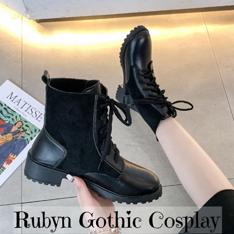 [KÈM VIDEO] 🔥 Giày Boots Cổ Cao Da PU phối da lộn cá tính