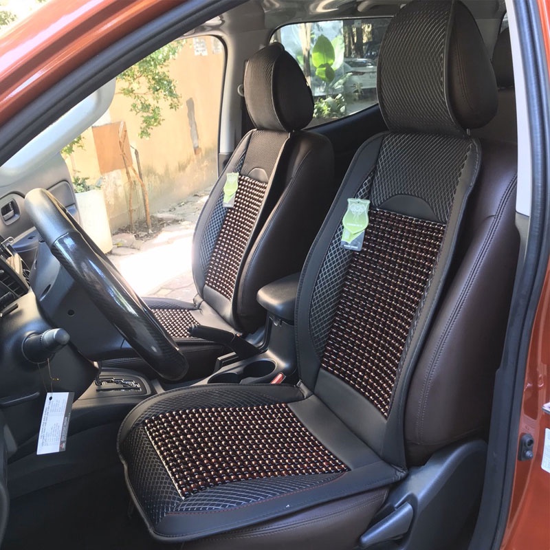 Bọc Ghế Ô Tô - Lót Ghế Ô Tô Hạt Gỗ Cao Cấp Chống Nóng, Massage Lưng,Bao Bọc Da PU Cao Cấp CARZONE