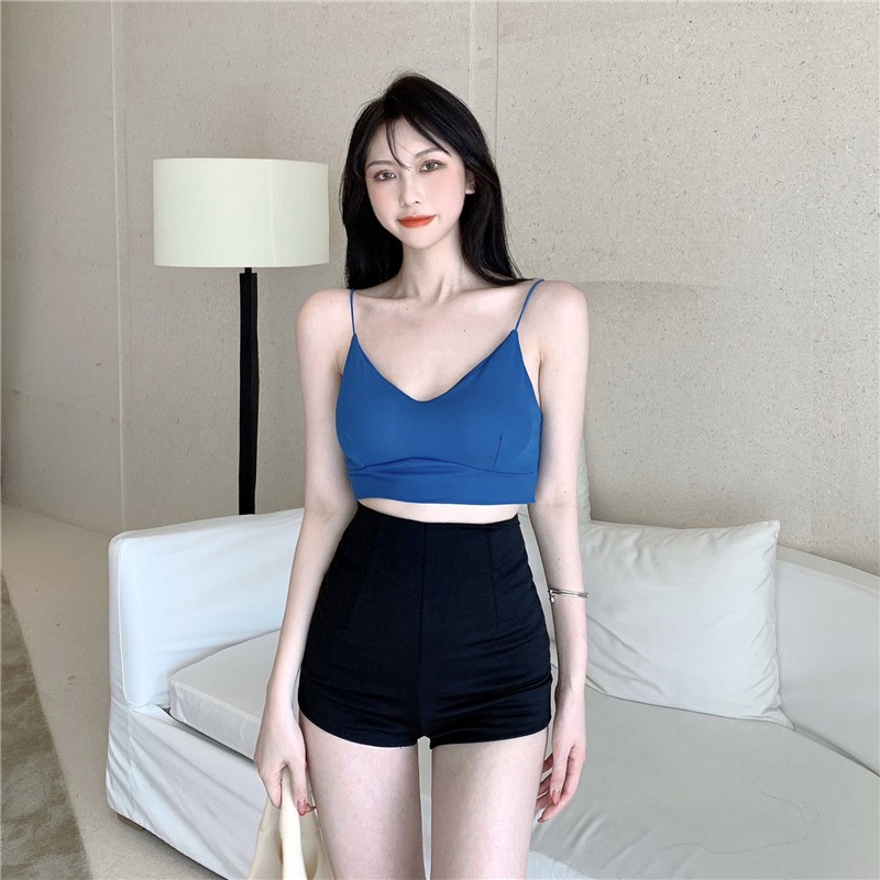 Cocory vn Quần Ngắn Nữ Dáng Ôm Màu Trơn Thời Trang Gợi Cảm