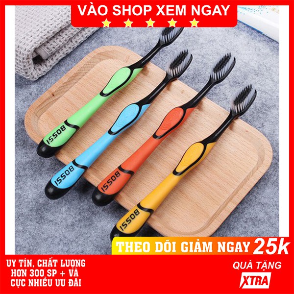 Combo 2 bàn chải đánh răng 🦷FREESHIP 🚛 Combo 2 bàn chải đánh răng Bossi than hoạt tính sợi tơ giá rẻ - Phát Huy Hoàng