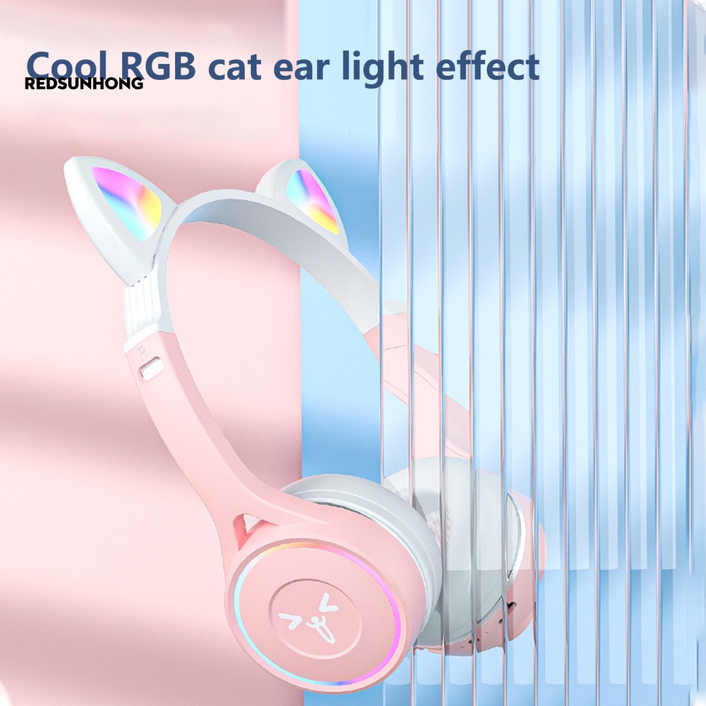 Tai Nghe Bluetooth Không Dây Hình Tai Mèo 3D Thời Trang Cho Điện Thoại