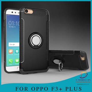 Ốp lưng Oppo F3 Plus chống sốc carbon và có ring hít ôtô