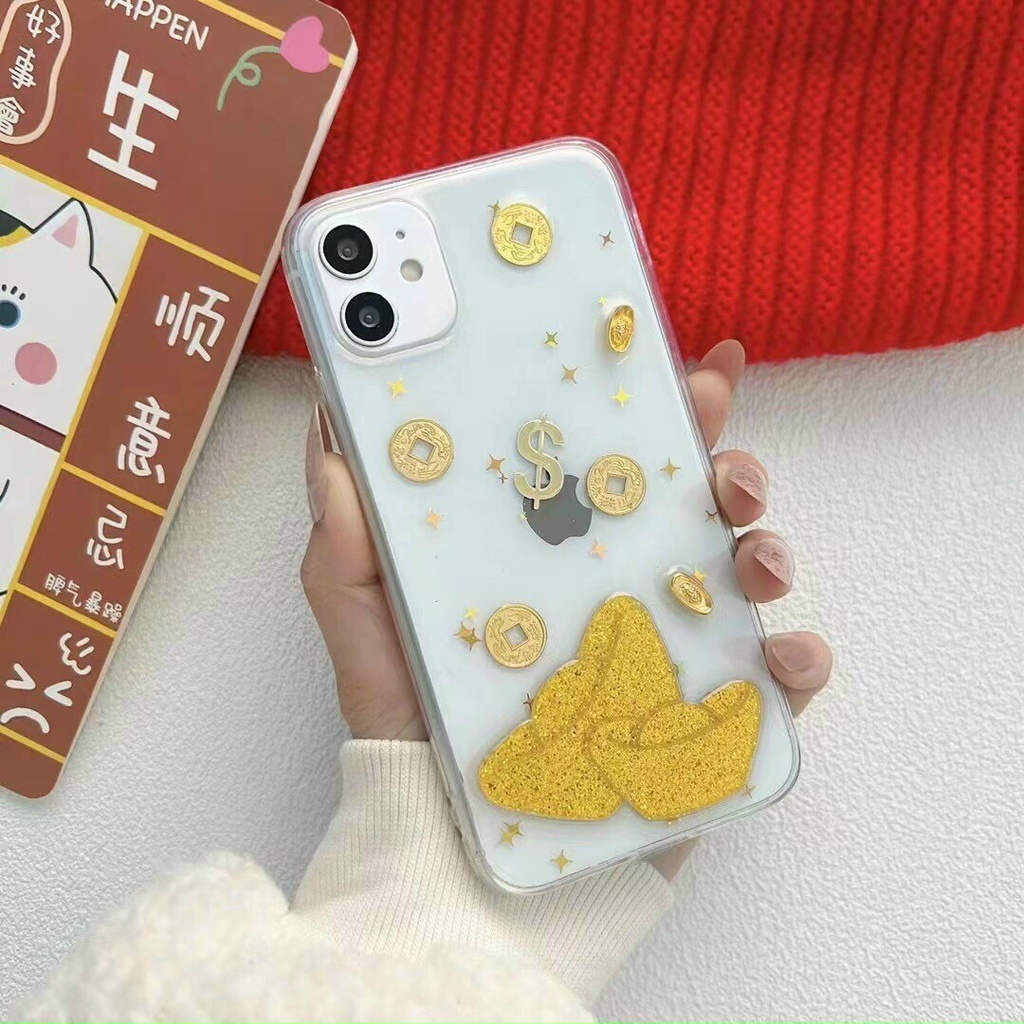 Ốp lưng Iphone trong suốt nhũ thần tài  cực đẹp iphone 6plus,7plus,8plus,x,xs,xsmax, 11, 11promax, 12promax,13promax
