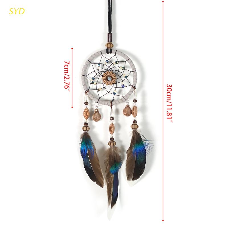 Dreamcatcher đính lông vũ đẹp mắt trang trí nội thất