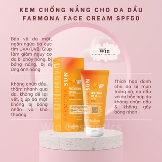 Kem chống nắng farmona sun face cream oil free spf50