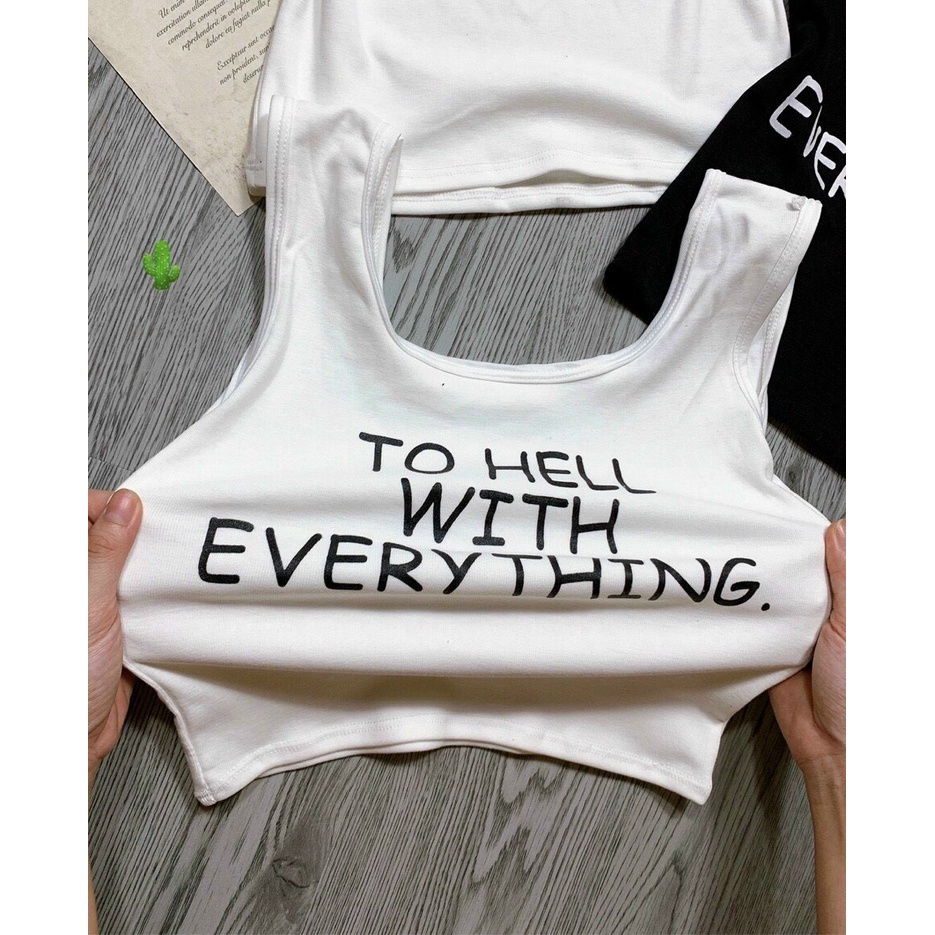 Áo ba lỗ in chữ to hell cực dễ thương xinh xắn cho mùa hè xinh hot huit