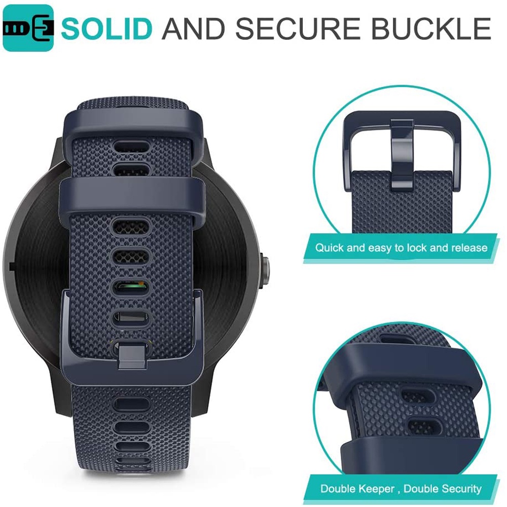 Dây Đeo Thay Thế Bằng Silicone Có Nút Chống Bụi Cho Garmin Venu 2 plus Vivoactive 4 Garmin Vivoactive 4S 4 Forerunner 245