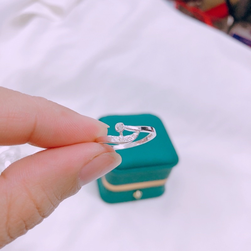 Xả nhẫn nữ bạc ta giá rẻ, nhẫn bạc thân dày dặn sáng đẹp - bạc Bibi