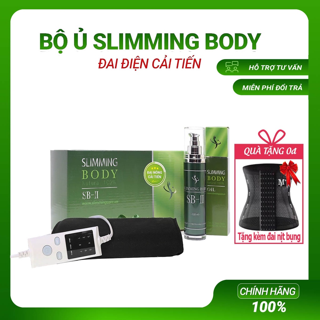 Đai ủ nóng nịt bụng giảm mỡ Slimming Body sb2 chính hãng, bộ đai quấn nóng sb2 cải tiến giảm mỡ bụng định hình vòng eo