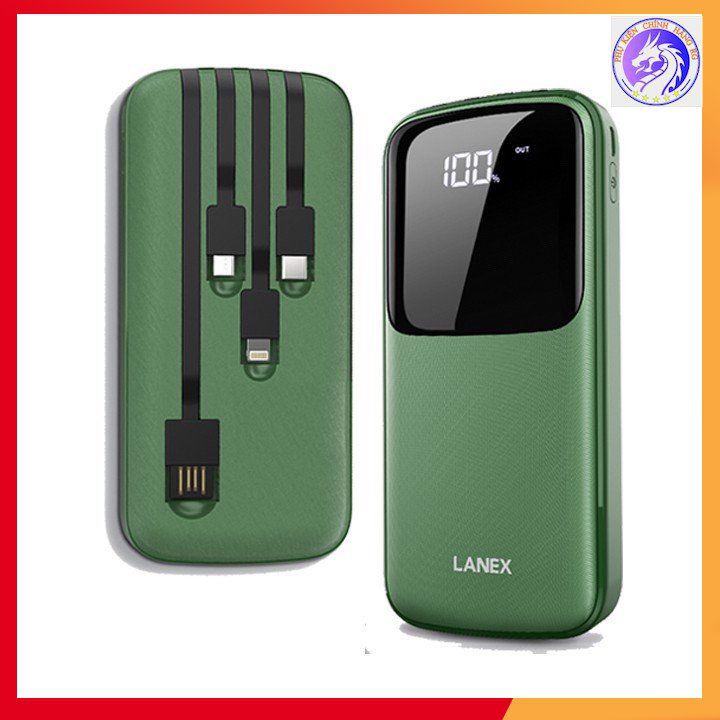 Pin Sạc Dự Phòng 4 In 1 ( Type-C + Micro + Lightning + USB ) + 1 Cổng USB 2.1A 10000 MAH Lanex LPB - N25 - Màn Hình Led