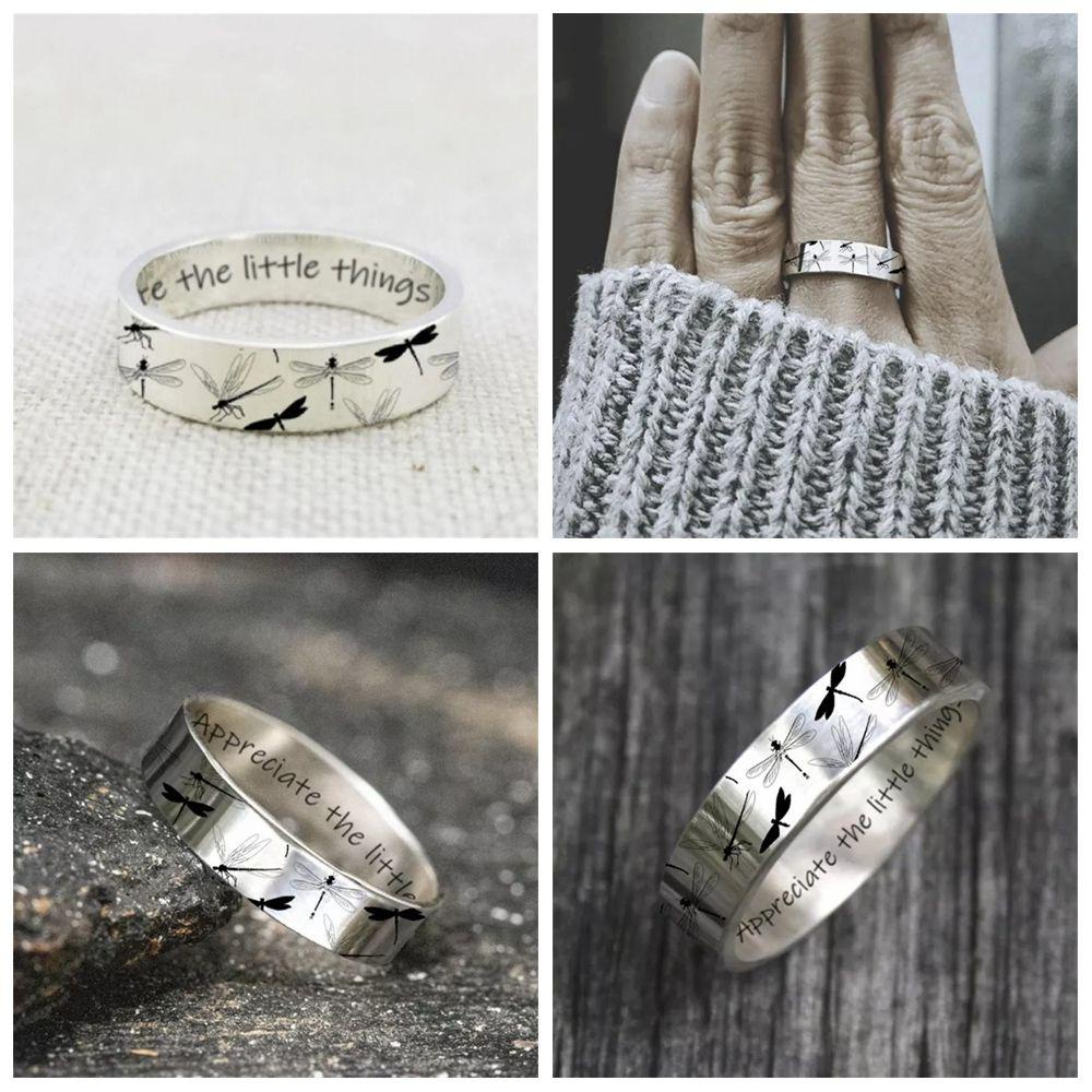 MELODG Nhẫn Hình Chuồn Chuồn Thời Trang Cho Nam Và Nữ