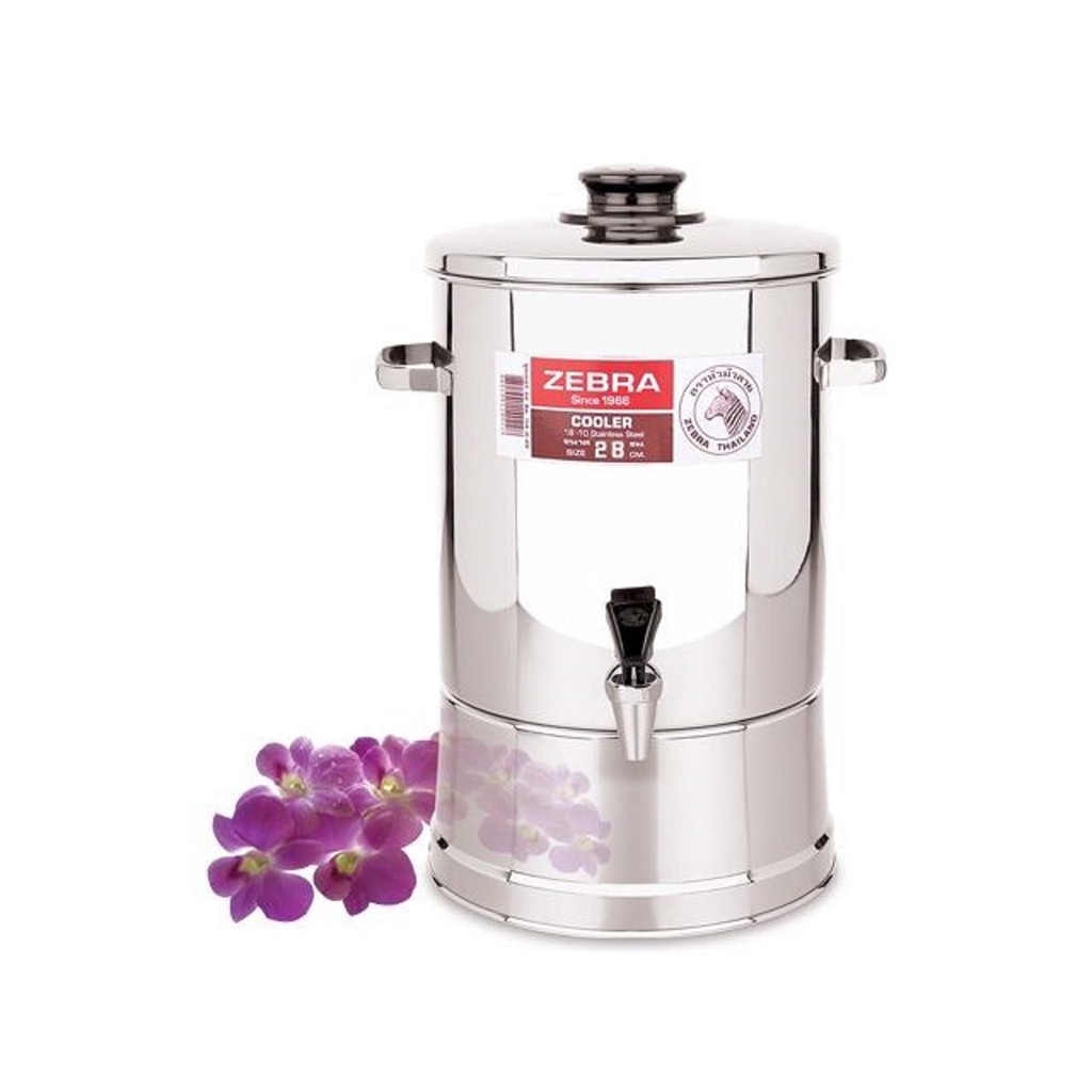 Thùng đựng nước inox304 Zebra Thái Lan 11.3L-24cm có vòi gạt 114024