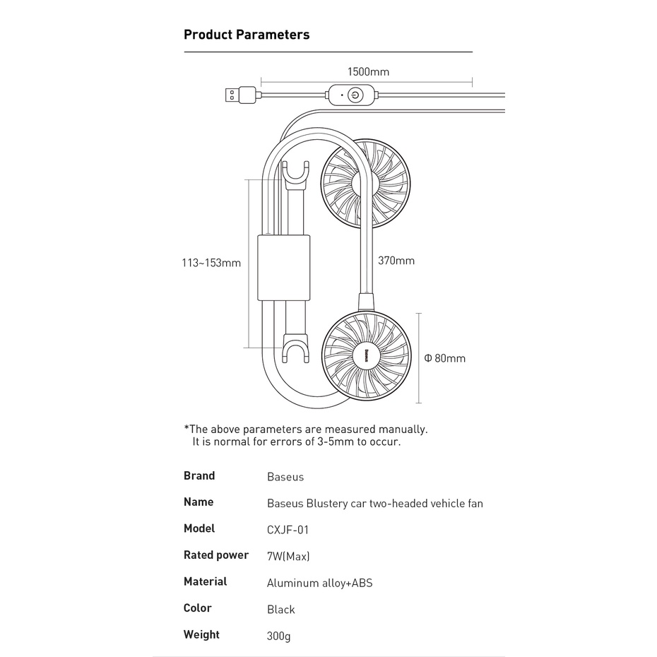 Quạt Usb Mini Xoay 360 Độ 12v Cho Xe Hơi