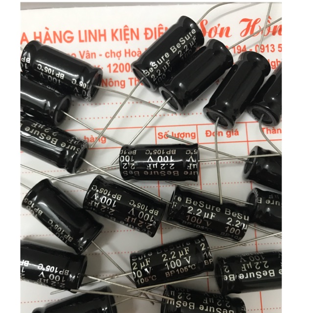 50 con Tụ loa 2.2uf 100V 2đầu