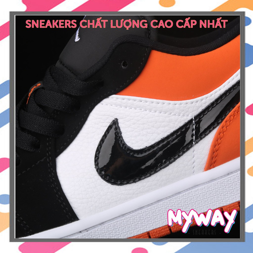 (FREESHIP+QUÀ+HỘP) Giày thể thao AIR JORDAN 1 LOW Shattered Backboard màu cam trắng đen