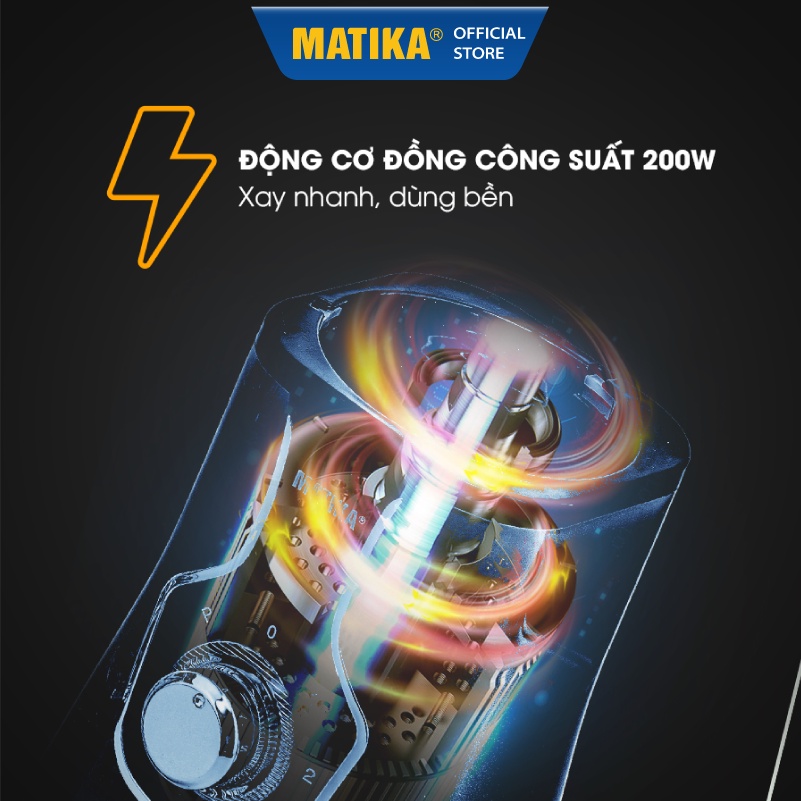 Máy Xay Sinh Tố Đa Năng MATIKA 220W 2 Cối MTK3125