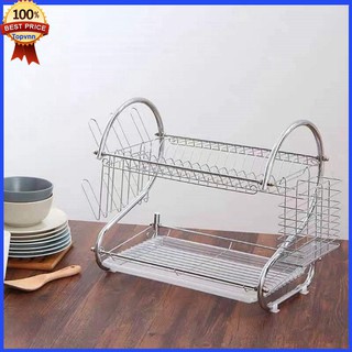 Kệ úp bát đĩa inox 2 tầng