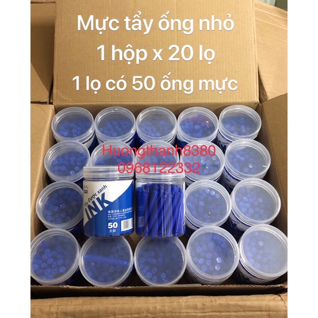 [Mã LIFEXANH03 giảm 10% đơn 500K] Hôp mực ống 0031 = 50 ống mực tẩy được lắp bút máy thân nhỏ 2568-2570-2573(01 hộp)