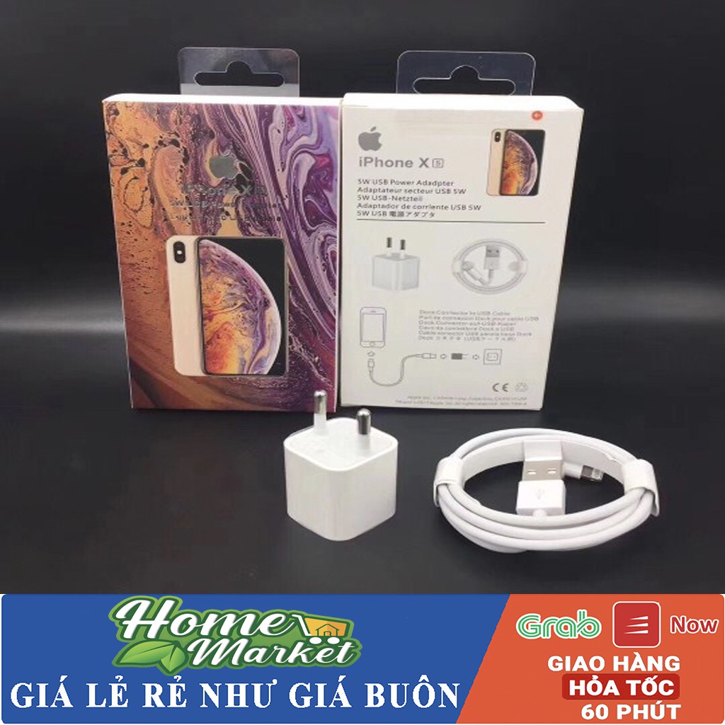 Bộ Củ Cáp Sạc iPhone 5/5s/6/6plus/6s/6s plus/6/7/7plus/8/8plus/x/xs/xs max Hỗ Trợ Sạc Nhanh Full Box