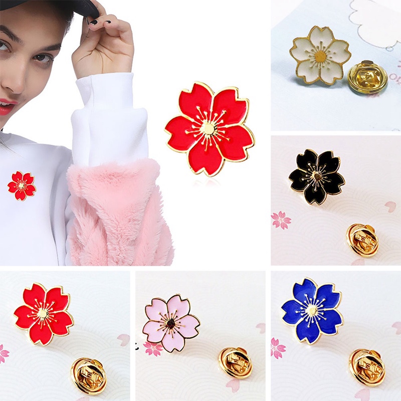 Trâm cài áo hình hoa anh đào nhiều màu sắc xinh xắn