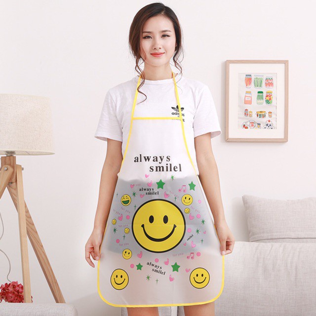 Tạp Dề Nấu Ăn Pha Chế Nylon Chống Nước Cute