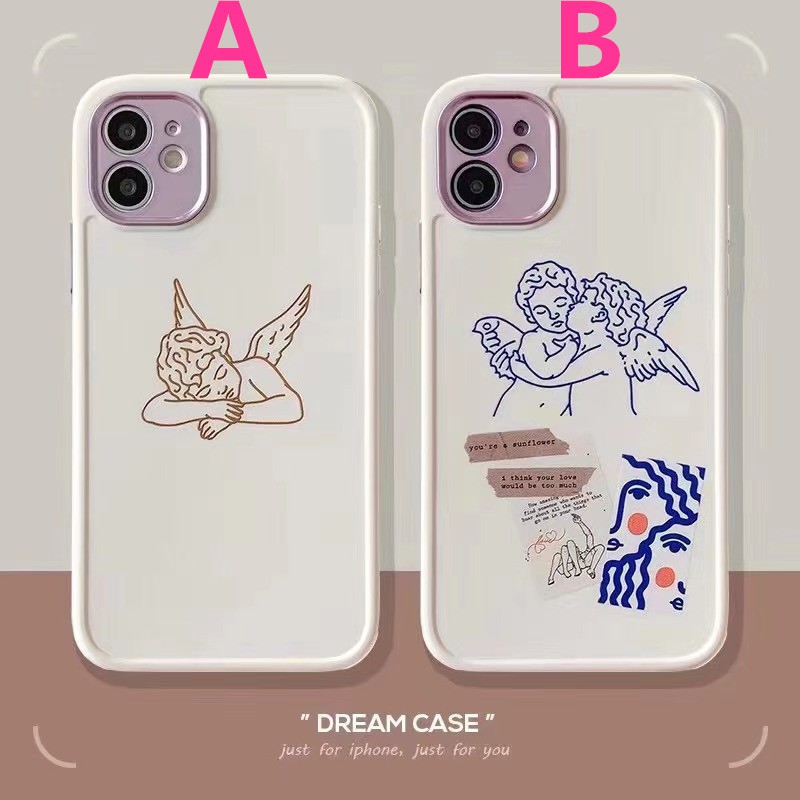 Ốp Lưng Tpu Matte Họa Tiết Thiên Thần Thời Trang Cho Iphone12 / 12pro Max / 12mini / 7plus / Xsmax / 11pro Max / 11 | BigBuy360 - bigbuy360.vn