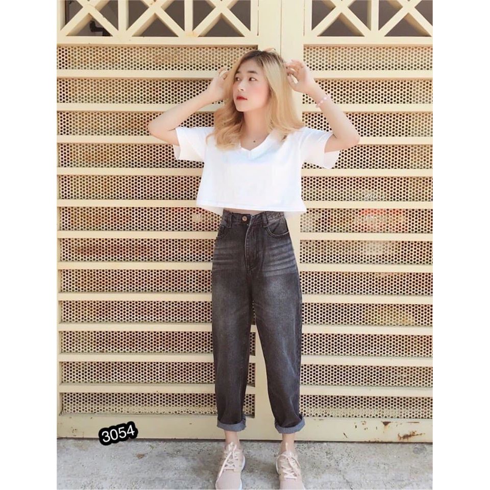 (ảnh thật RE VO ĐỊCH) QUẦN BAGGY JEAN NỮ CHẤT BO