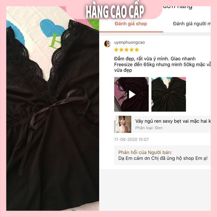 Váy ngủ ren sexy bẹt vai mặc hai kiểu đồ ngủ big size dưới 65kg chất voan thun voanvới màu trắng tinh khôi | BigBuy360 - bigbuy360.vn