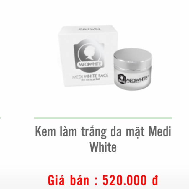 Làm trắng da mặt medi white