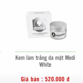 Làm trắng da mặt medi white