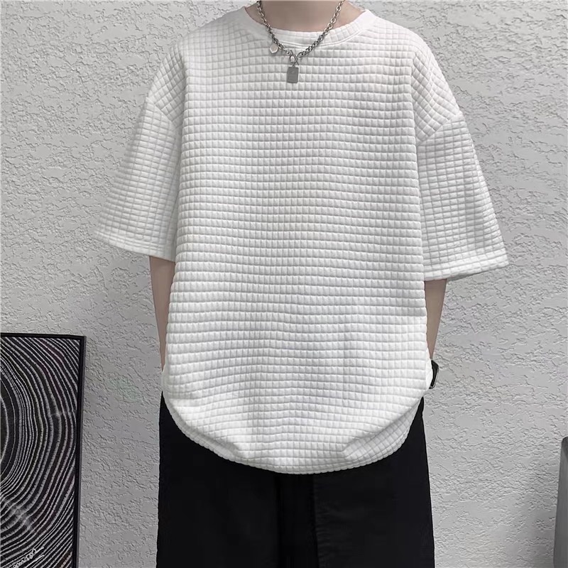 ÁO THUN TRƠN VẢI BÔNG TRẦN NỔI UNISEX SIZE M-2XL